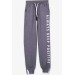 Girls Sports Pants With Printed Pocket, Gray (9-14 Years)
