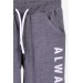 Girls Sports Pants With Printed Pocket, Gray (9-14 Years)