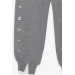 Girl's Sweatpants Printed Dark Gray Melange (8-14 Years)