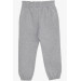 Girl's Sweatpants With Elastic Waist Pockets Gray Melange (1-4 Ages)