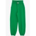 Girl's Sweatpants Green With Pockets Elastic Leg (9-14 Ages)