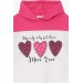 Girl's Tracksuit Set Heart Printed Pink (6-12 Ages)