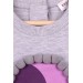 Girl's Tracksuit Set With Pompom Printed Gray Melange (1.5-3 Years)