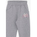 Girl's Tracksuit Set Sequin Heart Printed Pink (2-6 Years)