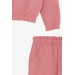 Girl's Sports Teddy Bear Printed Pajama Set In Delicate Pink (5-10 Years)