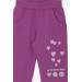 Girl's Tracksuit Set Silvery Heart Printed Lilac (5-9 Years)