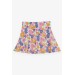 Girls Skirt With Elastic Waist Printed Floral Pattern Mixed Color (6-12 Ages)