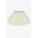 Girl's Skirt Glitter Heart Tulle Cream (Age 5-10)