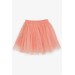 Girl's Tulle Skirt, Bright Orange (5-10 Years)