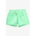 Girl's Gabardine Shorts With Cuff Neon Green (3-8 Years)