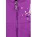 Girl's Cardigan Sleeves Patterned Printed Purple (1-4 Years)