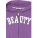 Girl's Cardigan Sequin Text Printed Lilac (8-14 Years)
