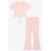 Girl's Flared Tights Crop Set Salmon (5-10 Years)