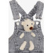 Girl Jean Salopet Teddy Bear Accessories Anthracite (4-8 Years)