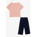 Girls' Capri Pants Suit Printed Salmon (6-12 Ages)