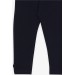 Girl's Capri Leggings With Bow And Slit Navy Blue (6-12 Years)