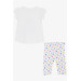 Girl's Capri Tights Set Cute Little Friends Themed Ecru (1.5-5 Years)