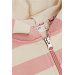 Girl's Hooded Cardigan Striped Pocket Dried Rose (Age 3-7)