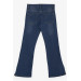 Girl's Jeans With Flared Leg Slits Blue (Age 5-9)