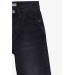 بنطال جينز بناتي مزين بشراشب على الساق لون أسود (10-14 سنة)