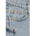 Girl's Denim Shorts Leg Tasseled Pocket Buttoned Light Blue (10-14 Years)
