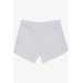 Girl's Denim Shorts White With Tassels, Pockets, Buttons (Ages 10-14)