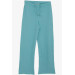 Girl's Trousers With Elastic Waist And Lacing, Water Green (Ages 8-14)