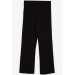 Girl's Trousers Camisole Ribbed Black (8-14 Ages)