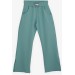 Girl's Trousers With Slits In Mint Green (8-14 Ages)