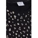 Girl's Pajamas Set Floral Pattern Black (9-12 Years)