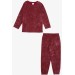 Girl's Pajamas Set Patterned Cherry Blossom (4-8 Years)