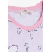 Girl's Pajamas Set Sky Themed Heart Pattern Light Lilac (4-8 Years)