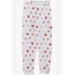 Baby Girls Pajama Set With Heart Pattern, Light Beige (6-12 Years)