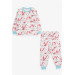 Girls' Pajamas Set Unicorn Patterned Ecru (1.5 Years)