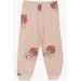 Girl's Pajamas Set, Patterned Shoulder Buttons, Pink (1.5-5 Years)