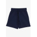 Girl's Shorts Waist Elastic Pocket Lace-Up Navy (3-7 Years)