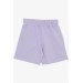 Girl's Shorts Waist Elastic Pocket Lace-Up Lilac (3-7 Years)