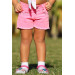 Girl's Shorts With Pocket Stone Accessory Neon Pink (1-1.5 Years)