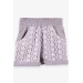 Girl's Shorts Lace Gray (6-10 Years)