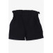 Girl's Shorts With Lace Black (8-14 Years)