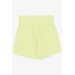 Girl's Shorts Buttoned Pocket Neon Yellow (8-14 Years)