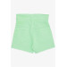 Girl's Shorts Buttoned Pocket Neon Green (8-14 Years)