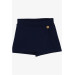 Girl Shorts Skirt Button Accessory Navy (3-7 Years)