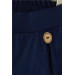 Girl Shorts Skirt Button Accessory Navy (3-7 Years)