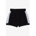 Girl's Crop Set With Shorts, Text Printed Black (Age 6-12)