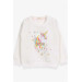 Girl's Sweatshirt Printed Sequin Unicorn Ecru (2-6 Years)