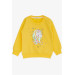 Girl's Sweatshirt Printed Sequin Unicorn Yellow (2-6 Years)
