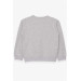 Girls Light Gray Sequined Sweatshirt (9-14 Yrs)