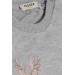 Girl's Sweatshirt Cute Gazelle Printed Gray Melange (1.5-5 Years)