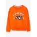 Girl's Sweatshirt With Text Print Orange (9-14 Years)